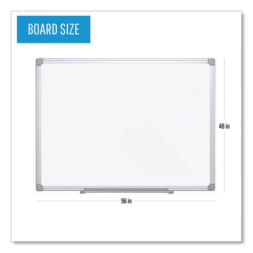 Image of MasterVision® Earth Silver Easy Clean Dry Erase Boards, 96" x 48", White Surface, Satin Aluminum Frame