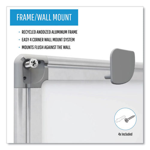 Image of MasterVision® Earth Silver Easy Clean Dry Erase Boards, 96" x 48", White Surface, Satin Aluminum Frame