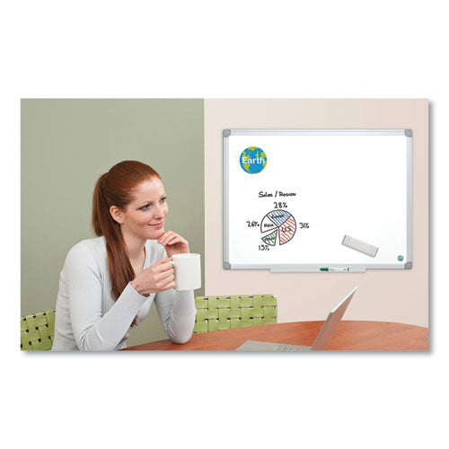 Image of MasterVision® Earth Silver Easy Clean Dry Erase Boards, 96" x 48", White Surface, Satin Aluminum Frame