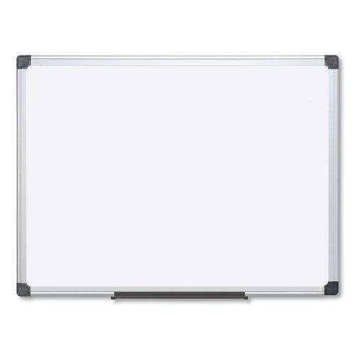 Image of MasterVision® Value Lacquered Steel Magnetic Dry Erase Board, 96" x 48", White Surface, Satin Aluminum Frame