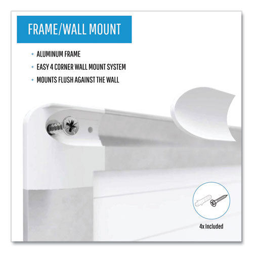 Image of MasterVision® Gridded Magnetic Steel Dry Erase Project Planning Board, 1" x 2" Cells, 72" x 48", White Surface, Satin Aluminum Frame