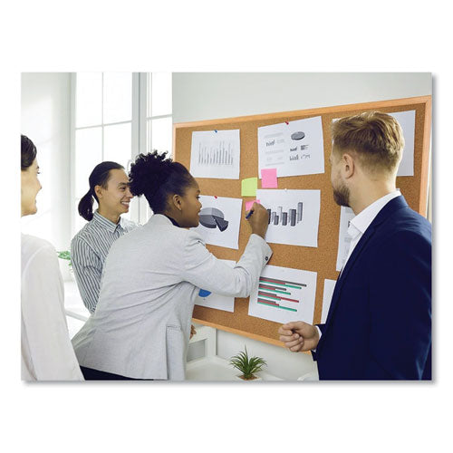 Image of MasterVision® Value Cork Board with Oak Frame, 24" x 36", Brown Surface, Natural Oak Frame