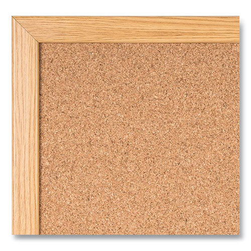 Image of MasterVision® Value Cork Board with Oak Frame, 24" x 36", Brown Surface, Natural Oak Frame