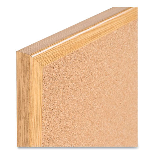 Image of MasterVision® Value Cork Board with Oak Frame, 24" x 36", Brown Surface, Natural Oak Frame