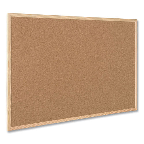 Image of MasterVision® Value Cork Board with Oak Frame, 24" x 36", Brown Surface, Natural Oak Frame