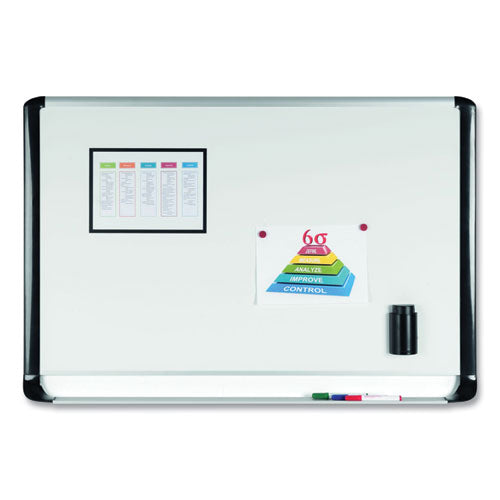 Image of MasterVision® Gold Ultra Magnetic Dry Erase Boards, 48" x 36", White Surface, Black/Satin Aluminum Frame