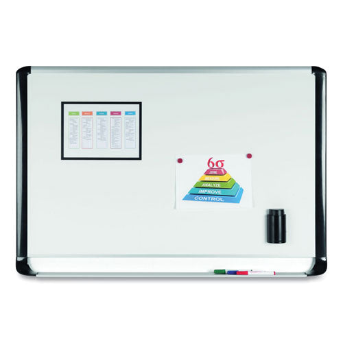 Image of MasterVision® Gold Ultra Magnetic Dry Erase Boards, 72" x 48", White Surface, Black/Satin Aluminum Frame