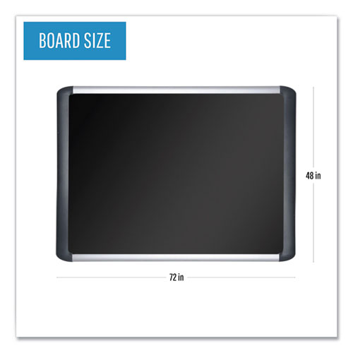 Image of MasterVision® Soft-touch Bulletin Board, 72" x 48", Black Surface, Black/Satin Aluminum Frame