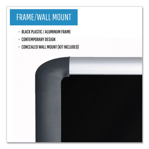 Image of MasterVision® Soft-touch Bulletin Board, 72" x 48", Black Surface, Black/Satin Aluminum Frame