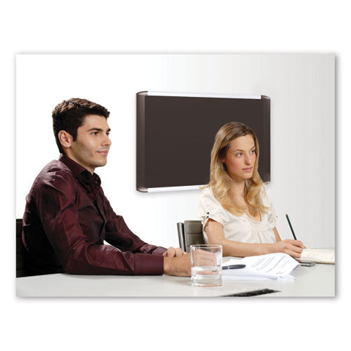 Image of MasterVision® Soft-touch Bulletin Board, 72" x 48", Black Surface, Black/Satin Aluminum Frame