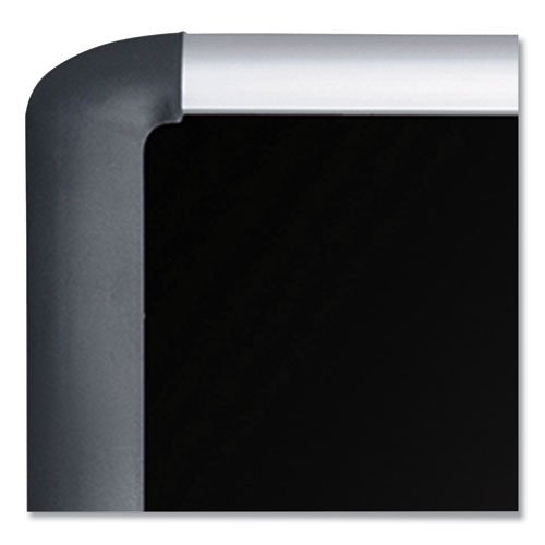 Image of MasterVision® Soft-touch Bulletin Board, 72" x 48", Black Surface, Black/Satin Aluminum Frame
