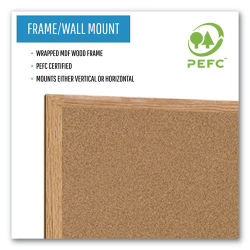 Image of MasterVision® Earth Cork Board, 36" x 24", Tan Surface, Oak Finished Wood Frame