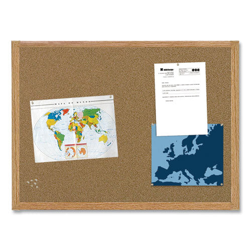 Image of MasterVision® Earth Cork Board, 36" x 24", Tan Surface, Oak Finished Wood Frame
