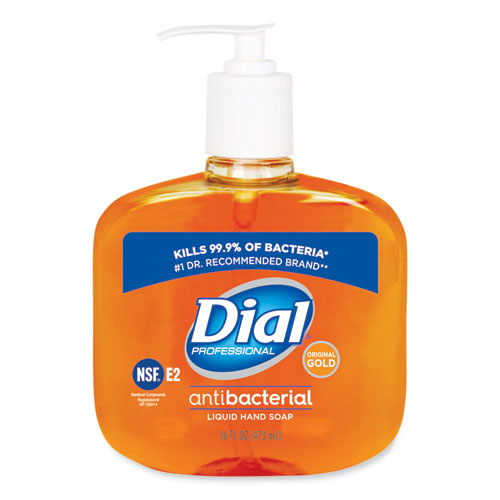 Image of Dial® Professional Gold Antibacterial Liquid Hand Soap, 16 oz, 12/Carton