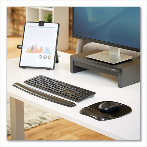 Image of Fellowes® Gel Crystals Keyboard Wrist Rest, 18.5 x 2.25, Black