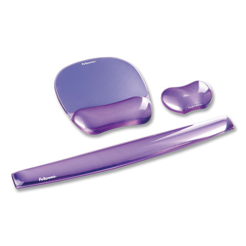 Image of Fellowes® Gel Crystals Mouse Pad with Wrist Rest, 7.87 x 9.18, Purple