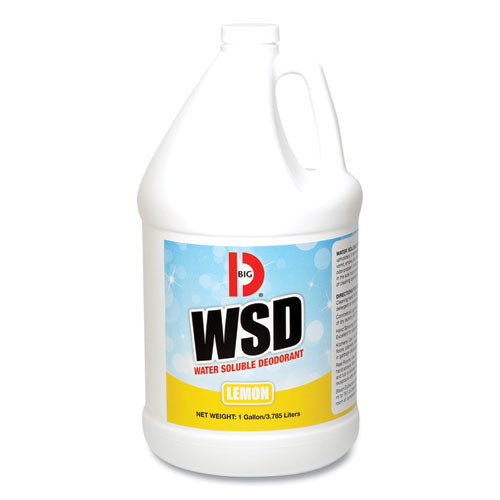 Image of Big D Industries Water-Soluble Deodorant, Lemon Scent, 1 Gal Bottle, 4/carton