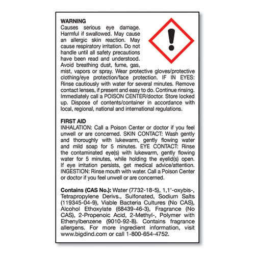 Image of Big D Industries Enzym D Digester Deodorant, Mint, 1 Gal, Bottle, 4/carton