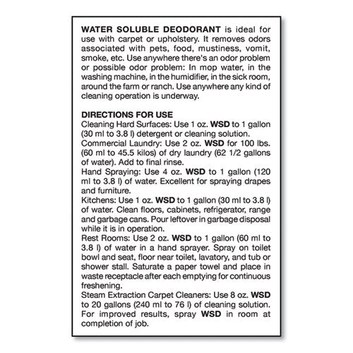 Image of Big D Industries Water-Soluble Deodorant, Mountain Air, 1 Gal Bottle, 4/carton