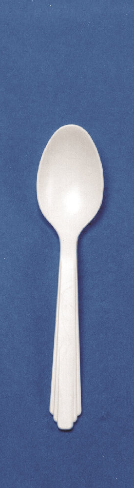 Image of Teaspoon, Plastic Flatware, Type III, Heavy Duty, White, 6"