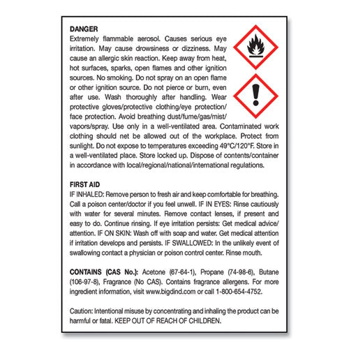 Image of Big D Industries Metered Concentrated Room Deodorant, Fresh Linen Scent, 7 Oz Aerosol Spray, 12/box