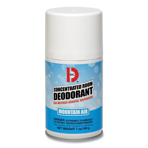 Image of Big D Industries Metered Concentrated Room Deodorant, Mountain Air Scent, 7 Oz Aerosol Spray, 12/carton