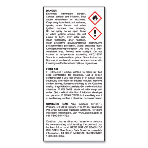 Image of Big D Industries Odor Control Fogger, Mountain Air Scent, 5 Oz Aerosol Spray, 12/carton