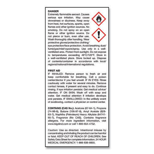 Image of Big D Industries Odor Control Fogger, Original Scent, 5 Oz Aerosol Spray, 12/carton