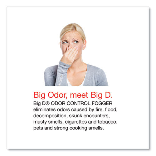 Image of Big D Industries Odor Control Fogger, Original Scent, 5 Oz Aerosol Spray, 12/carton