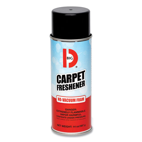 Image of Big D Industries No-Vacuum Carpet Freshener, Fresh Scent, 14 Oz Aerosol Spray, 12/carton