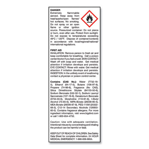 Image of Big D Industries No-Vacuum Carpet Freshener, Fresh Scent, 14 Oz Aerosol Spray, 12/carton