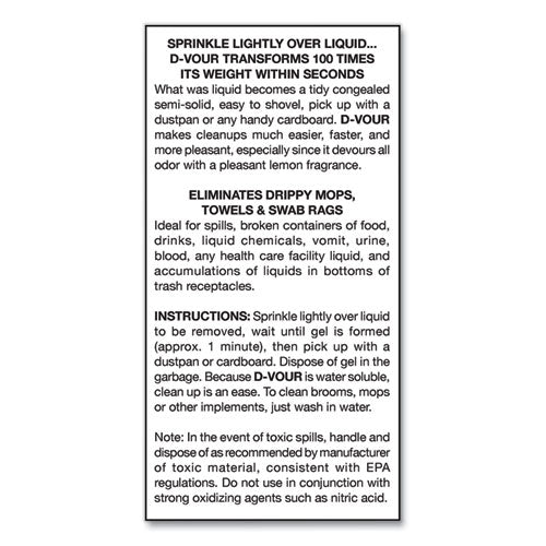 Image of Big D Industries D-Vour Absorbent Powder, Lemon, 16 oz Canister, 6/Carton