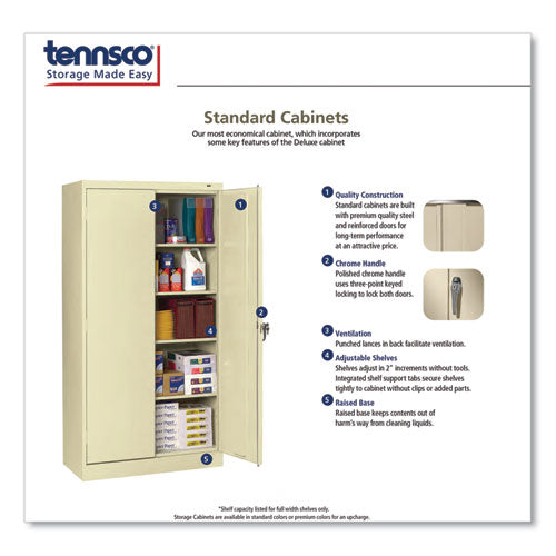 Image of Tennsco 72" High Standard Cabinet (Assembled), 30w x 15d x 72h, Putty