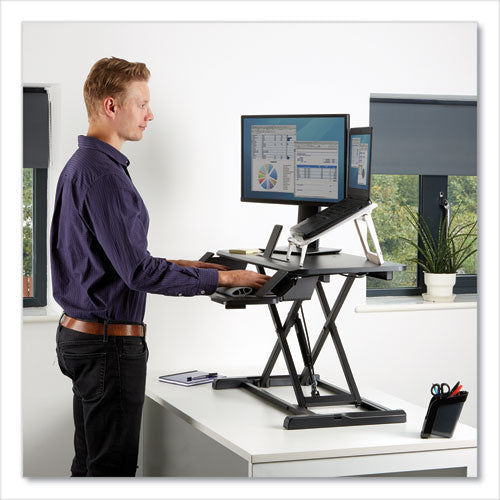 Image of Fellowes® Corsivo Sit-Stand Workstation, 31.5" X 24.25" X 16", Black