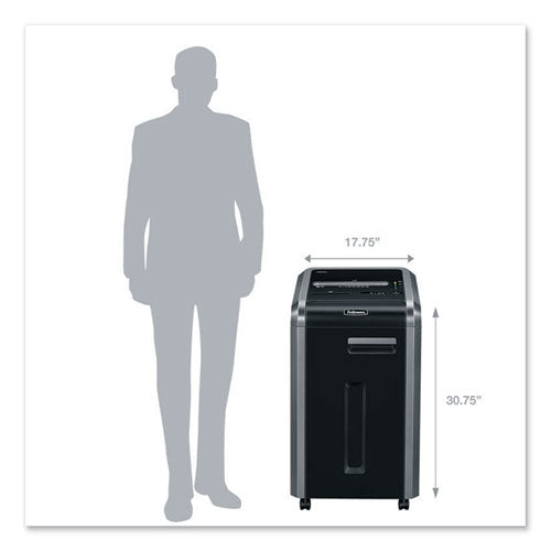 Image of Fellowes® Powershred 225mi 100% Jam Proof Micro-Cut Shredder, 16 Manual Sheet Capacity