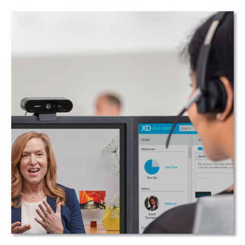 Image of Logitech® Brio Ultra Hd Webcam, 1920 Pixels X 1080 Pixels, Black