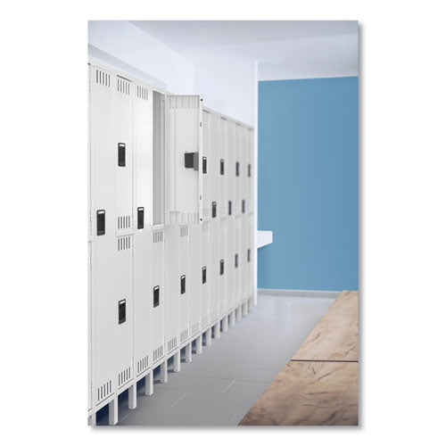 Image of Tennsco Double Tier Locker With Legs, Single Stack, 12w X 18d X 78h, Medium Gray