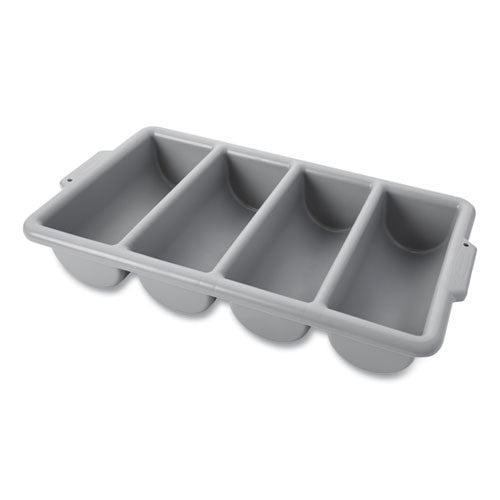 Image of Rubbermaid® Commercial Cutlery Bin, 4 Compartments, 11.5 x 21.25 x 3.75, Plastic, Gray