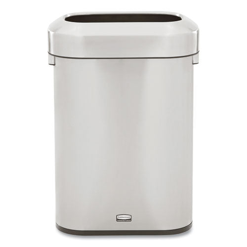 Image of Rubbermaid® Commercial Refine Series Waste Receptacle, 15 gal, Plastic/Stainless Steel