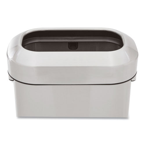 Image of Rubbermaid® Commercial Refine Series Waste Receptacle, 15 gal, Plastic/Stainless Steel