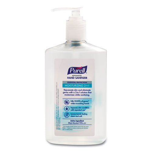 Image of PURELL® 2 in 1 Moisturizing Advanced Hand Sanitizer Gel, 12 oz Pump Bottle, Clean Scent