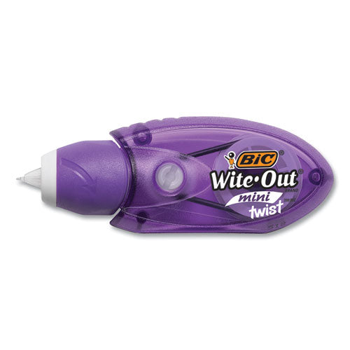 Image of BIC® Wite-Out Mini Twist Correction Tape, Non-Refillable, Blue/Fuchsia Applicators 0.2" x 314", 2/Pack