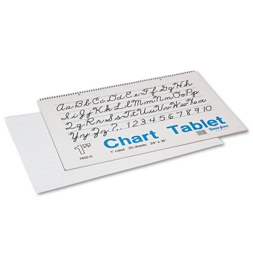 Image of Pacon® Chart Tablets, Presentation Format (1" Rule), 24 x 16, White, 25 Sheets