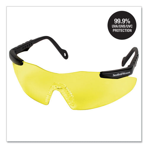 Image of Smith & Wesson® Magnum 3G Safety Eyewear, Black Frame, Yellow/Amber Lens, 12/Box