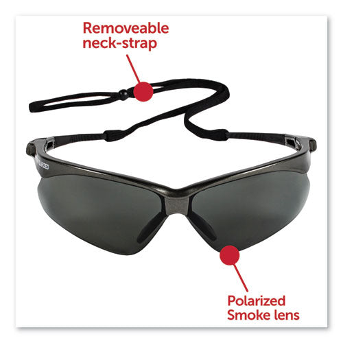 Image of KleenGuard Nemesis Safety Glasses, Gunmetal Frame, Smoke Lens, 12/Box