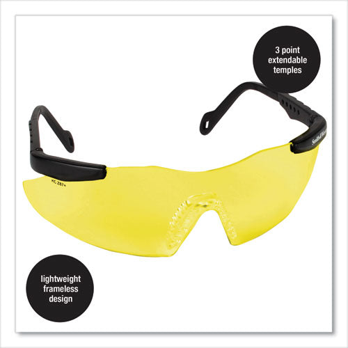 Image of Smith & Wesson® Magnum 3G Safety Eyewear, Black Frame, Yellow/Amber Lens, 12/Box