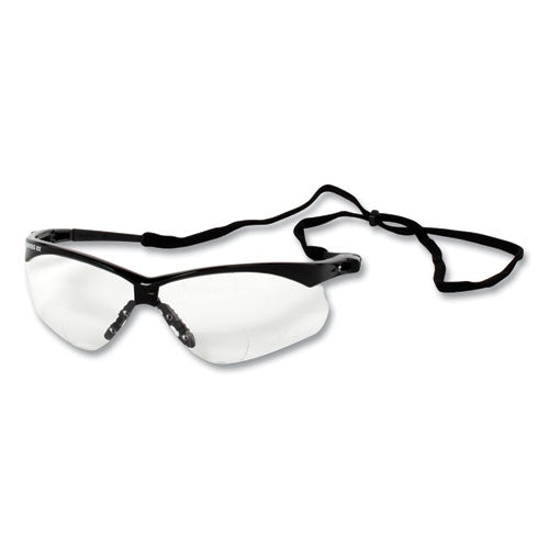 Image of KleenGuard V60 Nemesis Rx Reader Safety Glasses, Black Frame, Clear Lens, +3.0 Diopter Strength, 6/Box