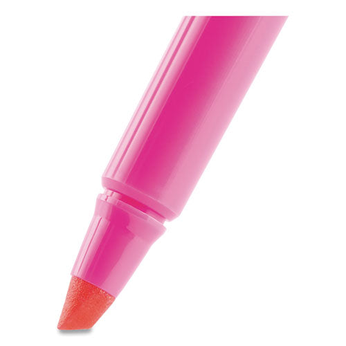 Image of BIC® Brite Liner Highlighter, Fluorescent Pink Ink, Chisel Tip, Pink/black Barrel, Dozen