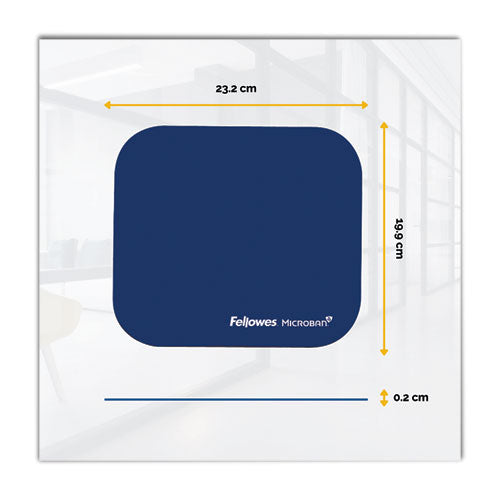 Image of Fellowes® Mouse Pad with Microban Protection, 9 x 8, Navy
