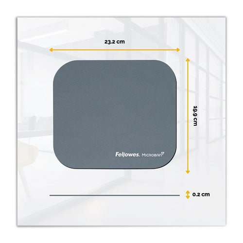 Image of Fellowes® Mouse Pad with Microban Protection, 9 x 8, Graphite